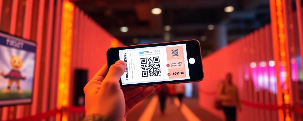 Entrada digital con QR siendo escaneada